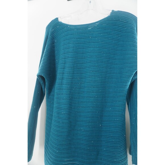 Tommy Bahama Teal/Blue Ribbed Knit Pullover Tunic Sweater Comfort/Work Top Sz M - Picture 6 of 9